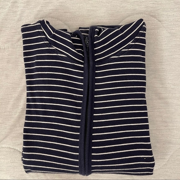 🐶Uniqlo Ladies Navy Striped Hoodie Small - Picture 3 of 7